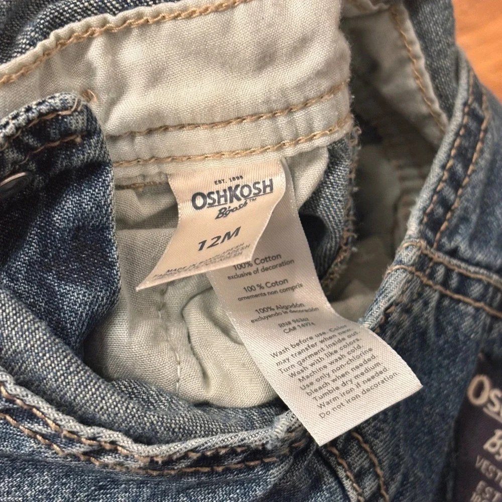 OshKosh B'gosh Kids Denim Overalls‎ Blue Genuine Article Size 12 Months